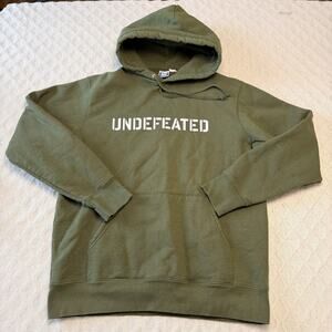 Undefeated Men's Large green Pullover Hoodie Sweatshirt with UNFDTD Logo